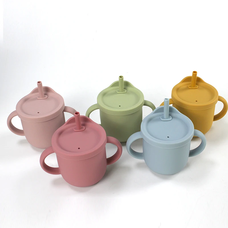 Прямая продажа с завода, Детские питьевые чашки из пищевого силикона, чашки для питья с защитой от падения для младенцев и детей