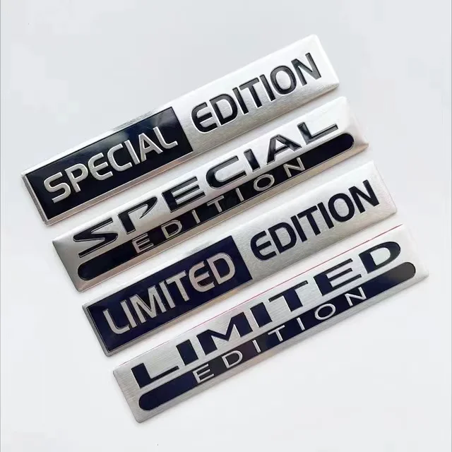 3D Aluminium Silver Black Logo Limited Edition Emblem Car Badge Special Edition Decal Limited Edition Sticker Accessories