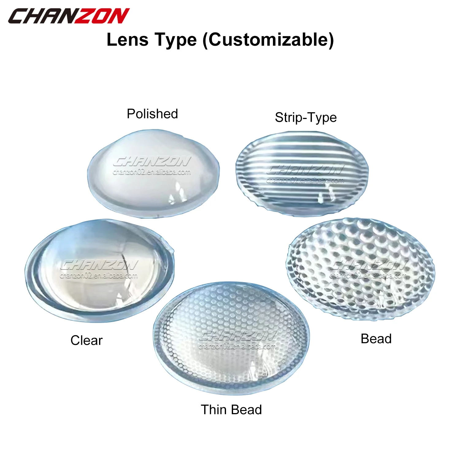 Customizable 44mm 57mm 77mm 100mm LED Chip Lens PMMA Glass Optical Reflector Collimator 30 60 90 120 Degree  For high power Cob