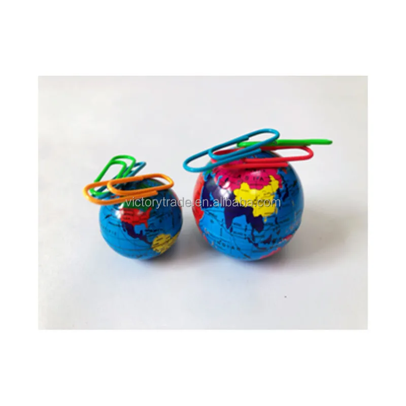 V-PCH06 Promotional Desktop Ornament Globe Shape Magnetic Paperclip Holder For School Office