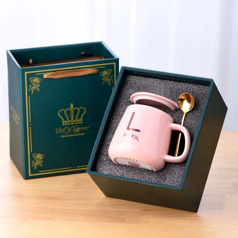 Brand new design 400ml Gift Box Smart Thermal Insulation Temperature Control Multicolor Ceramic Coffee Mug Gift Box Set