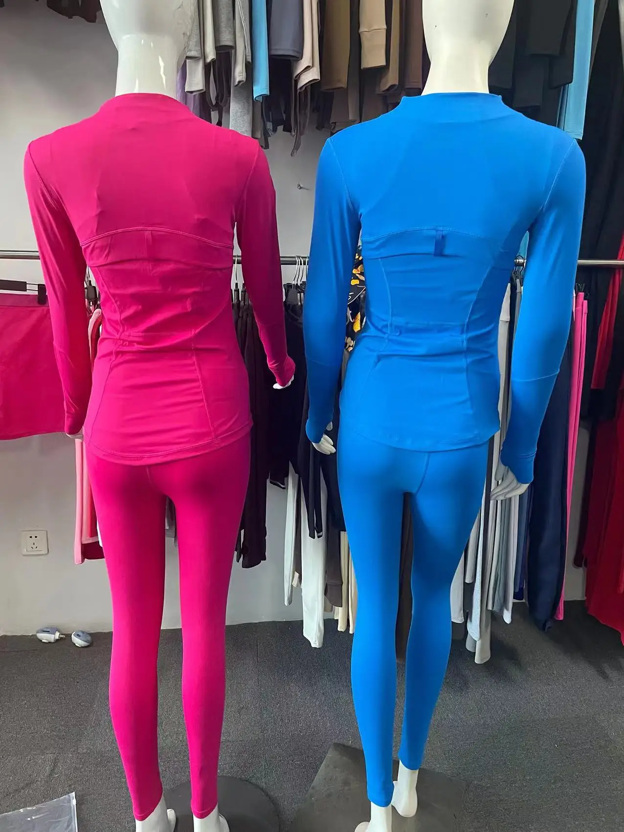 2024 new style high quality Workout Gym Tracksuits Long Sleeve Zipper Jacket With Leggings Women 2 Piece Jacket Set