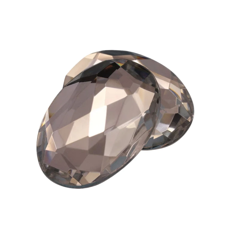 Black Diamond Oval Shape FlatBack Acrylic Gems Large  Stones DIY Scrapbook Non hotfix Rhinestone Beads