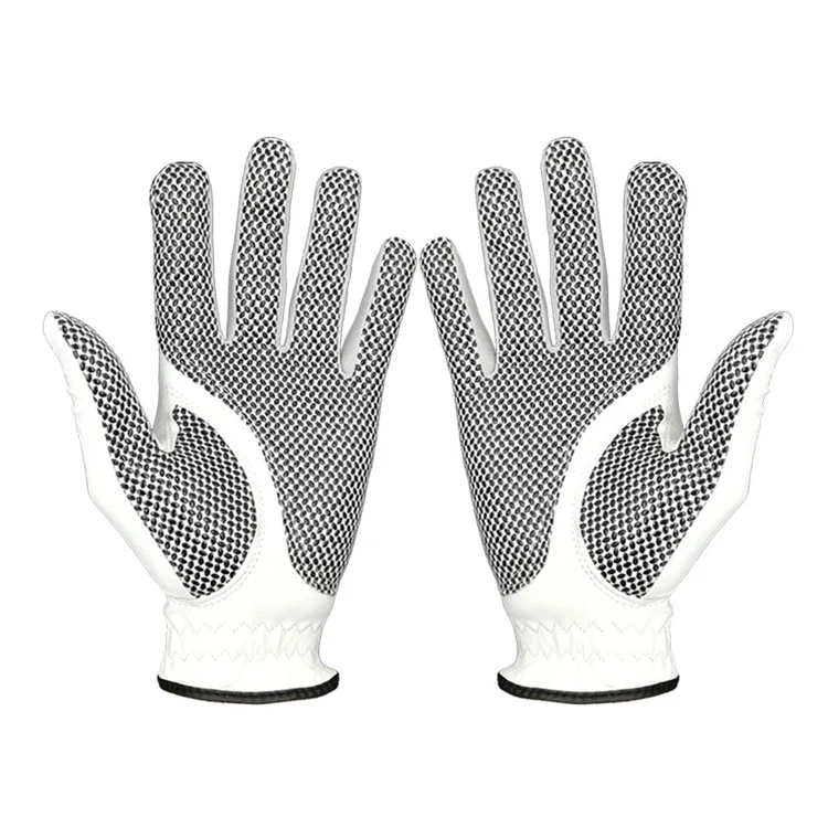 Customized Logo Cabretta Leather Golf Gloves Grain Non Slip Golfer Left and Right Glove
