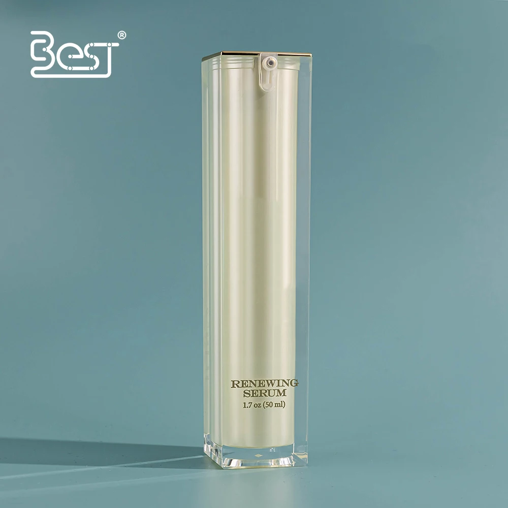 luxury premium 15ml 30ml 50ml argan oil gold color serum airless acrylic pump bottle with printing