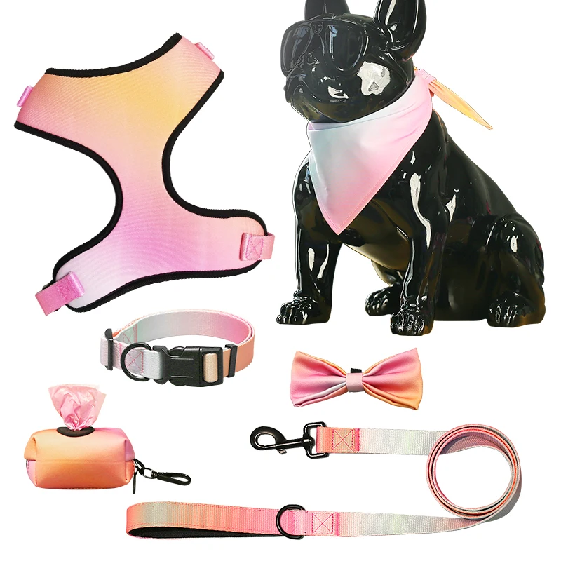 OEM Luxury Adjustable Designer Dog Harness And Leash Collar No Pull Tactical Custom Safety Pet Dog Harness Set Dog Pet Harness