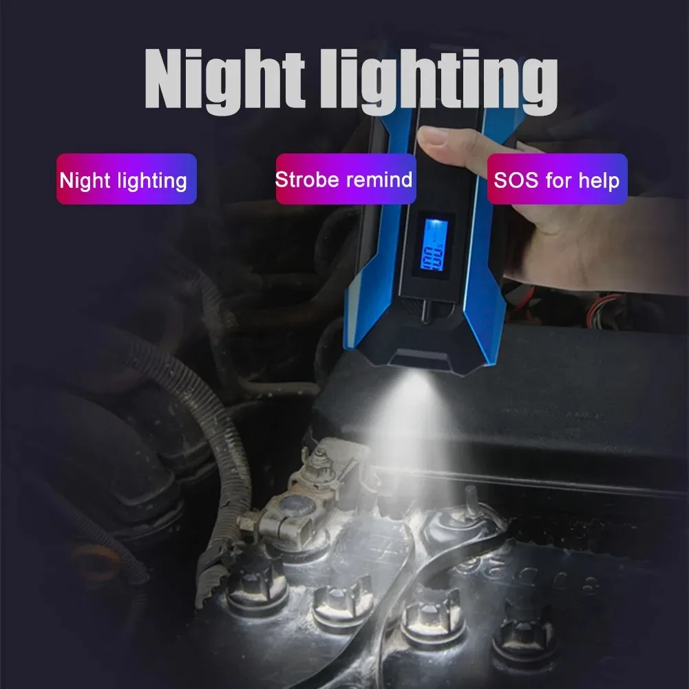 Portable Charger Starting Device Emergency tool battery portable 12v car jump starter with LCD screen