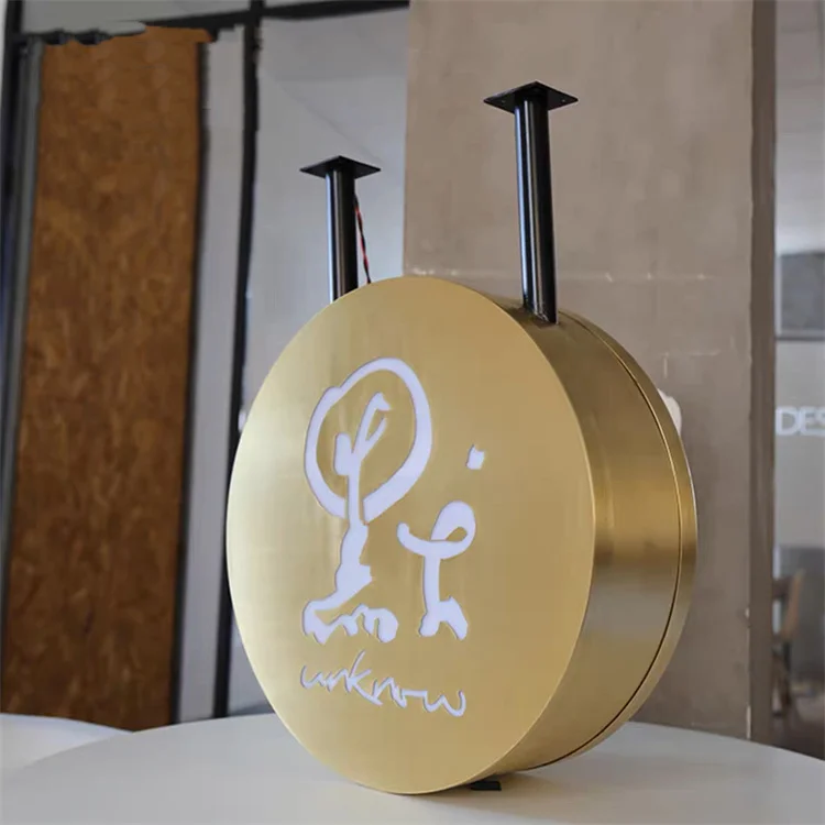 Outdoor Advertising Shop Led Lightbox Signage Acrylic LED Shop Front Sign Vacuum Forming Round Light box