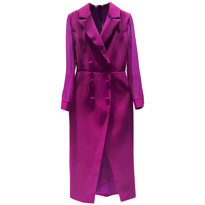 
Custom 2021 Spring Professional Temperament Waist Thin Long Sleeve Classic Retro Dress 