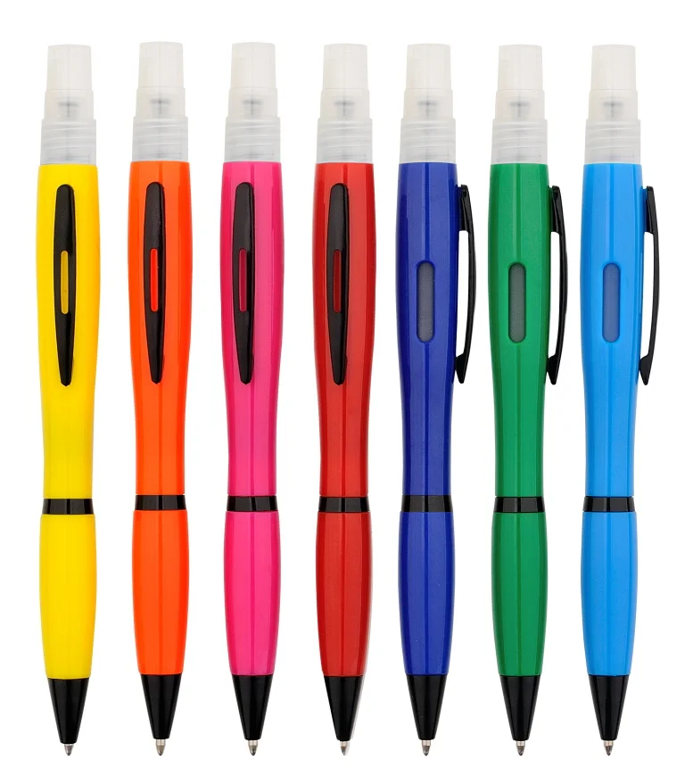 New Style Empty 3 ML Hand Sanitizer Ballpoint Pen Manufacturer Portable Travel Perfume Bottle Plastic Spray Ballpoint Pen