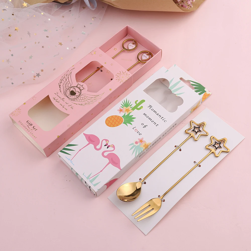 
Wholesale 18/10 stainless steel reusable colorful mini dessert cake fruit salad fork 