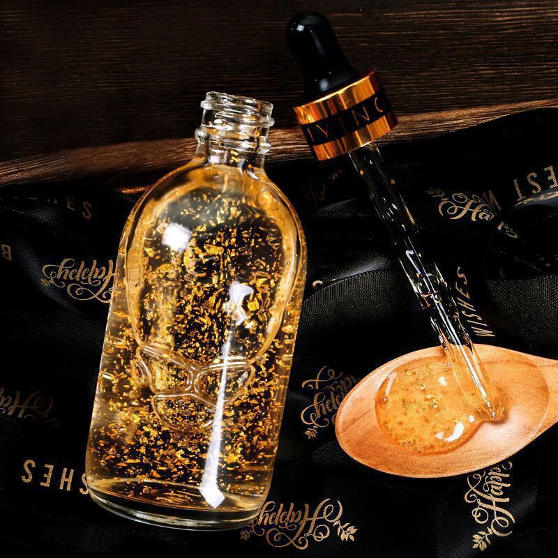 24k  Gold Hyaluronic Acid Hydrating Serum Face Vitamin C Facial Brightening Serum Private Label Organic Facial HA Serum