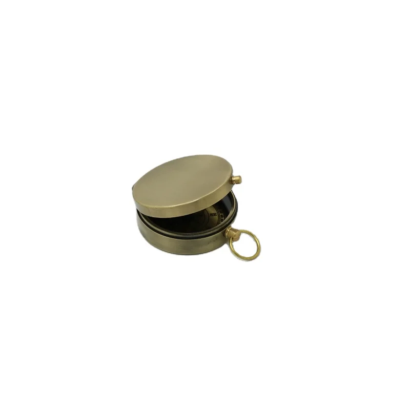 Nautical Brass Push Button Compass Vintage Small Pocket Magnetic Pirate Navigation Handmade Compass Collectible Compass