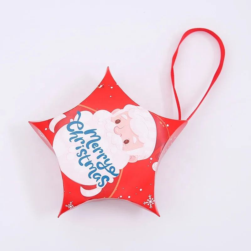 Christmas Kraft Paper Gift Box Kids Party Favor Candy Box with Handle Goodies Bags Cardboard House Design Present
