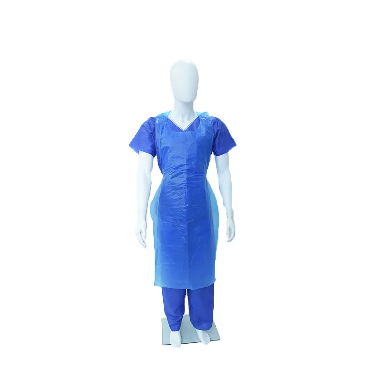 Leboo factory price disposable HDPE Apron Flat Packed blue