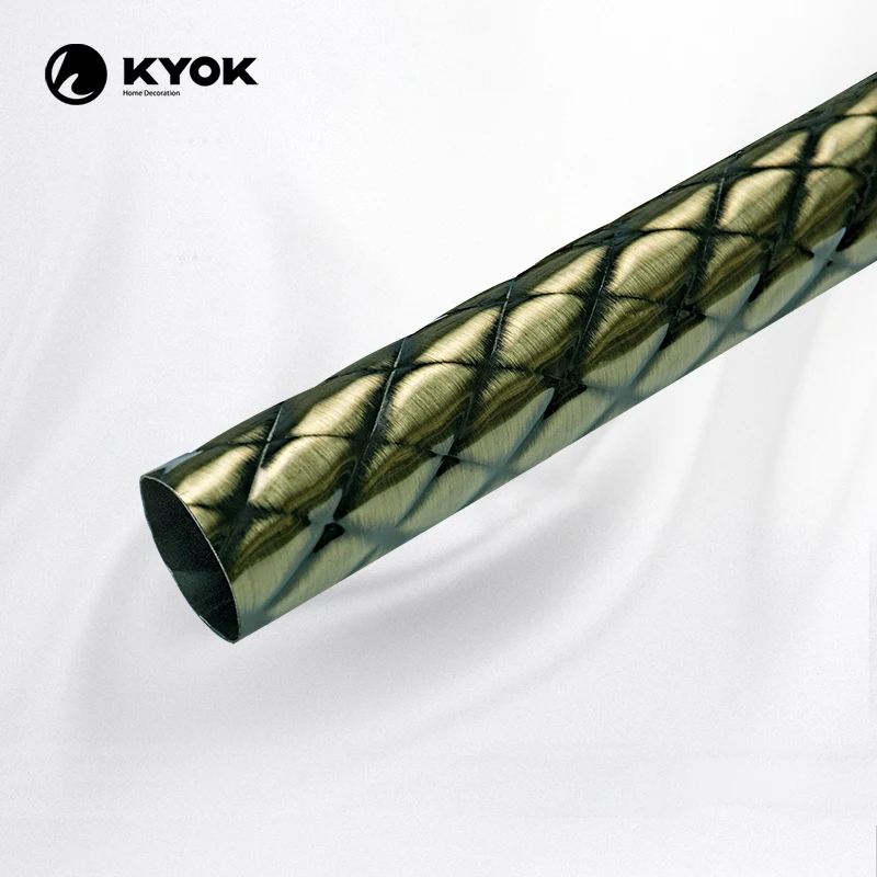 KYOK Pipe And Drape Curtain 400Cm Extendable Curtain Poles Double Bracket Curtain Accessories Iron Pipe With Crystal FinialsD910
