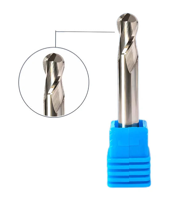 HRC55-58 L100 double flutes ball nose tungsten steel end mill No coating CNC milling cutter carbide engraving bit 3D surface