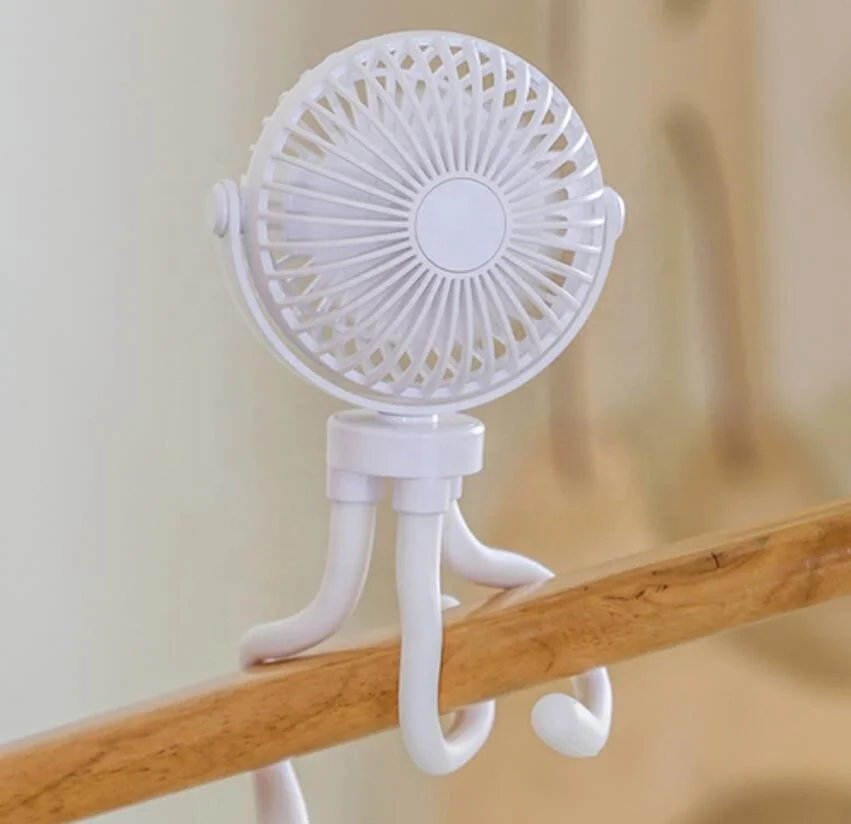 Персональный портативный детский вентилятор с аккумулятором, ручной USB-вентилятор для коляски, складной настольный вентилятор Осьминог с клипсой и гибким штативом