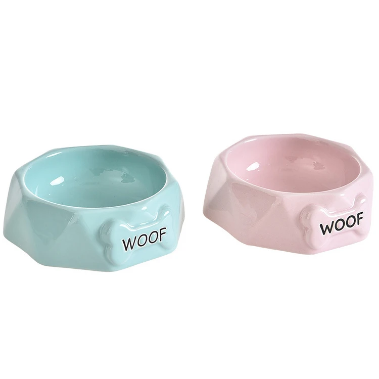 Full Printing Custom Logo Large Pet Feeder Ceramic Dog Bowl for Dogs Bowls, Cups Round Shape Porcelain & Pails Ciotola Dog Inox