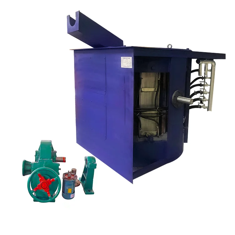 0.75T Induction furnace smelting cast iron stainless steel aluminum smelting furnace
