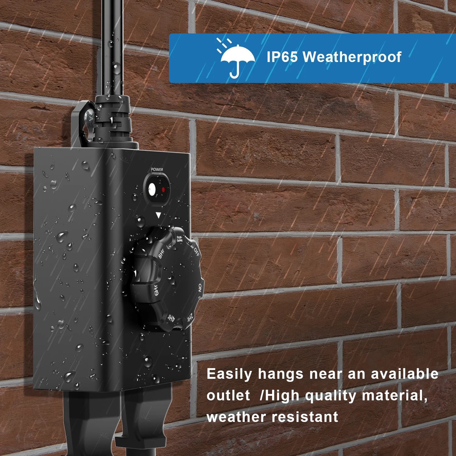 Outdoor Rotary Switch 5 Positions Light Wall Switch Outlets Heavy Duty Wall Electrical Program Timer Switch