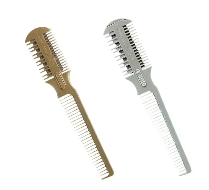Hair Cutter Comb Double Edge Razor Hair Thinning Cutting Comb Salon Safe Hair Cut Trimmer Razor Comb