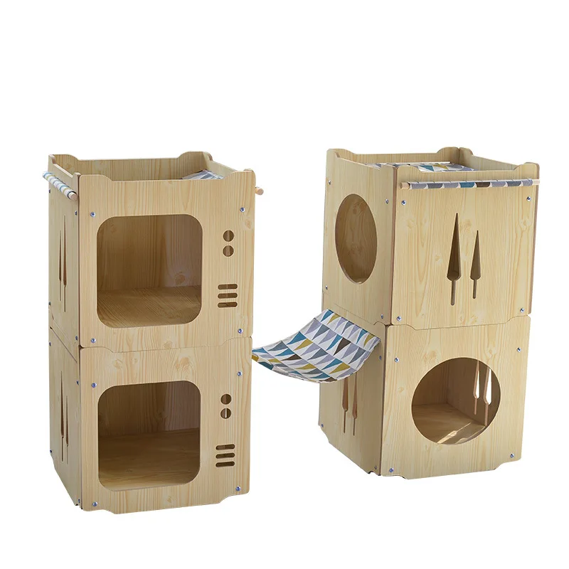 Cross-border factory direct sales cat hammock cat climbing frame closed cat litter