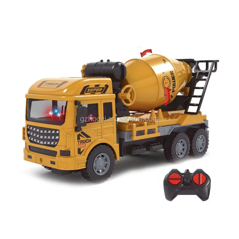 Remote Control Die Cast Dump Truck Toy RC Yellow Metal Construction Trucks for Kids