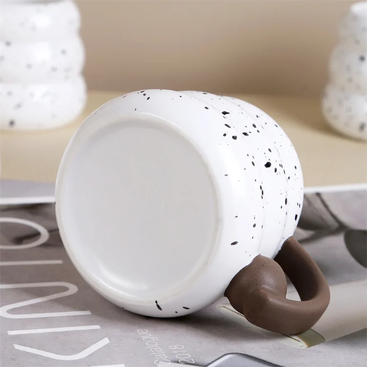 European donuts shape splash ink white custom logo cup coffee ceramic mug creative cups with unique handle