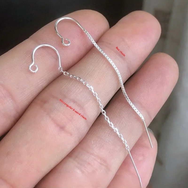 Hypoallergenic Ear Threads 925 Sterling Silver Women Fine Jewelry Earrings