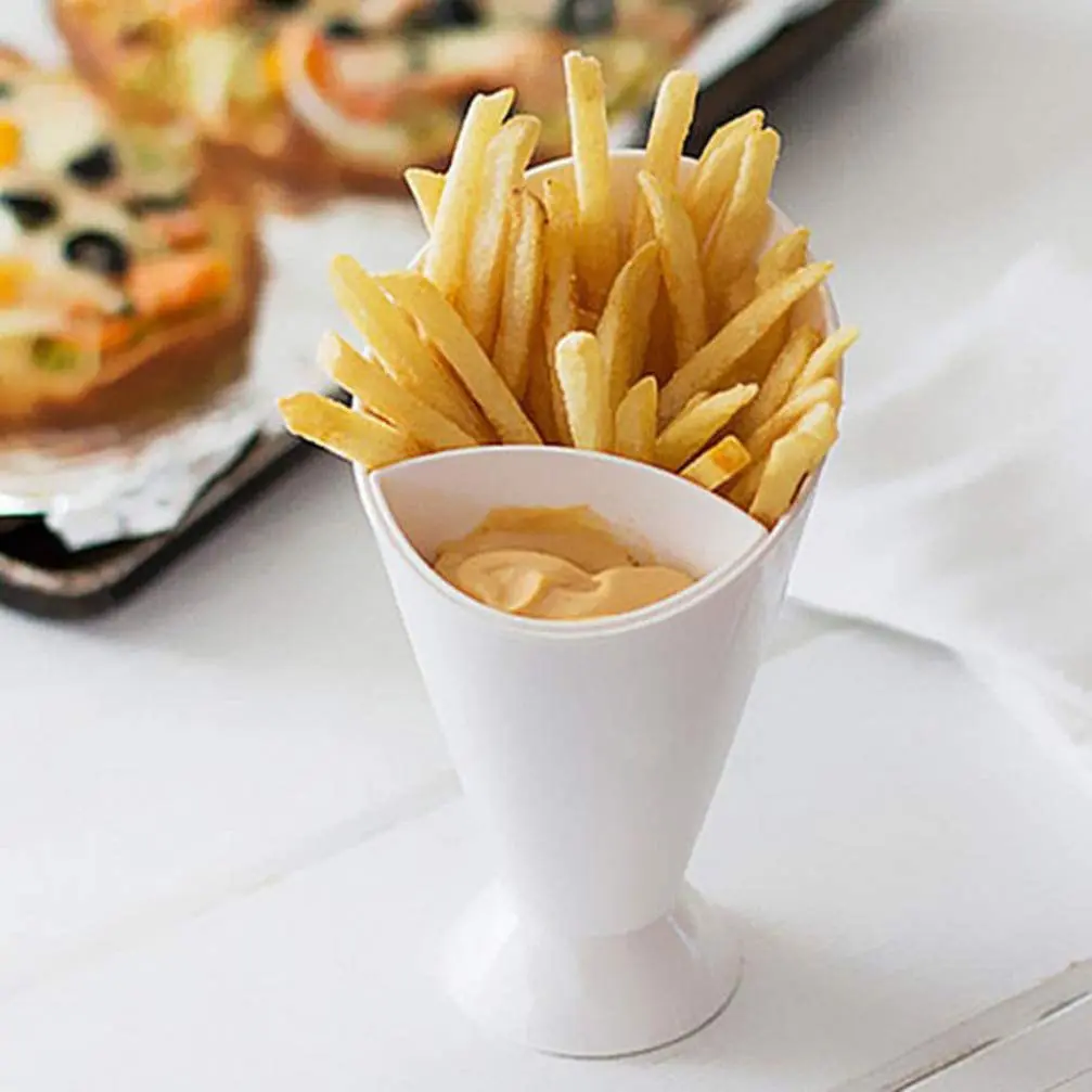 Multiple colors Kitchen Gadget silicone cup Kitchen Potato Tool Tableware Reusable French fries cup plastic party cup