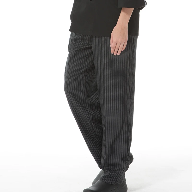 
CHECKEDOUT black Kitchen clothing stripe trousers chef pants for hotel and restaurants 