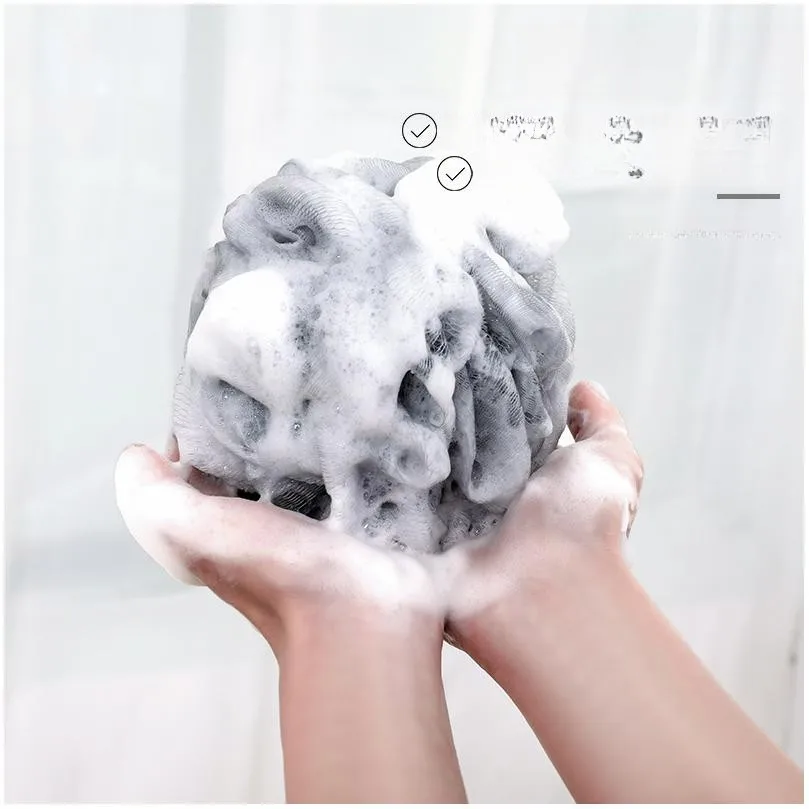 Bath Ball Sponge Brush Bamboo Grooming New Fashion Bathroom And Bath Scrub Brush Natural Double-Sided Low Price Bath Foam Sponge