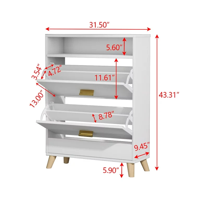 Modern Sliding Door Ultra Thin Slim Folding Foldable Tipping Slim Thin Shoe Cabinet Rack Storage Shelf Living Room Furniture