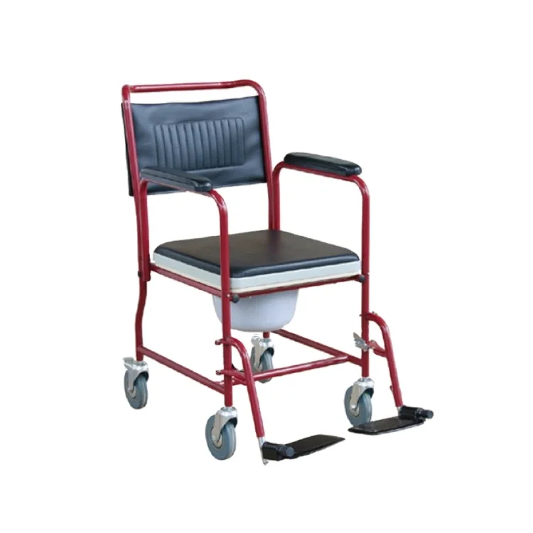 Cheap selling black plastic metal WC toilet commode chair