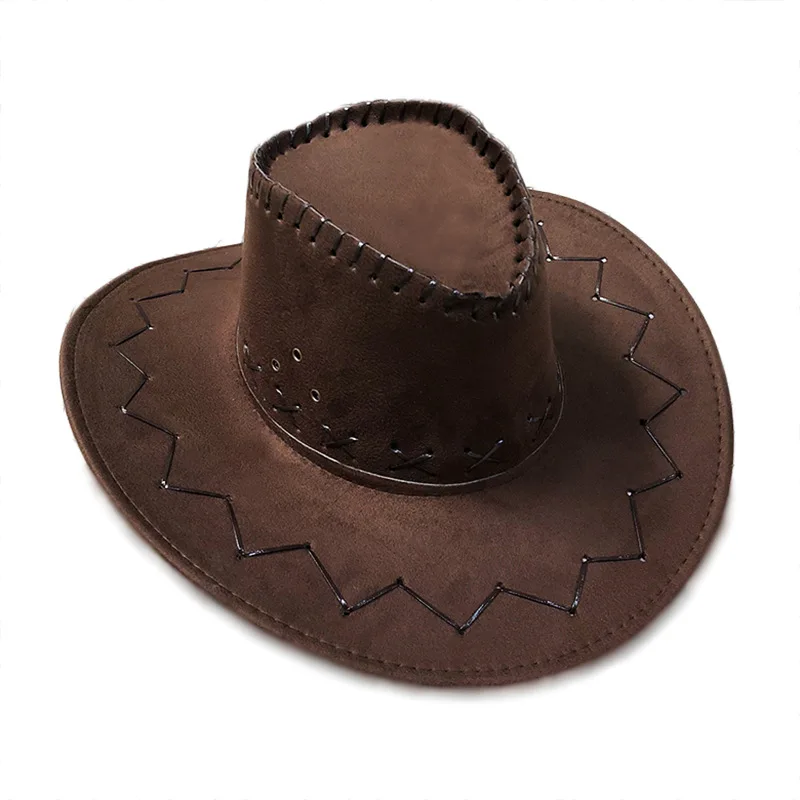 Outdoor performance big eave grassland travel brim fedora knight suede cowboy