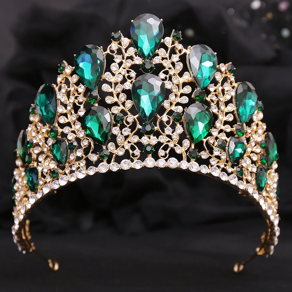 BELLEWORLD H1412 alloy royal toyota crown fashion rhinestone crystal baroque birthday tiara pageant crowns for queens