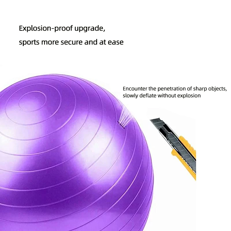 Custom Logo OEM Gym Yoga Ball 45cm55cm65cm75cm Inflatable Ball For Yoga And Pilates - with Pump PVC Yoga Fitness Ball