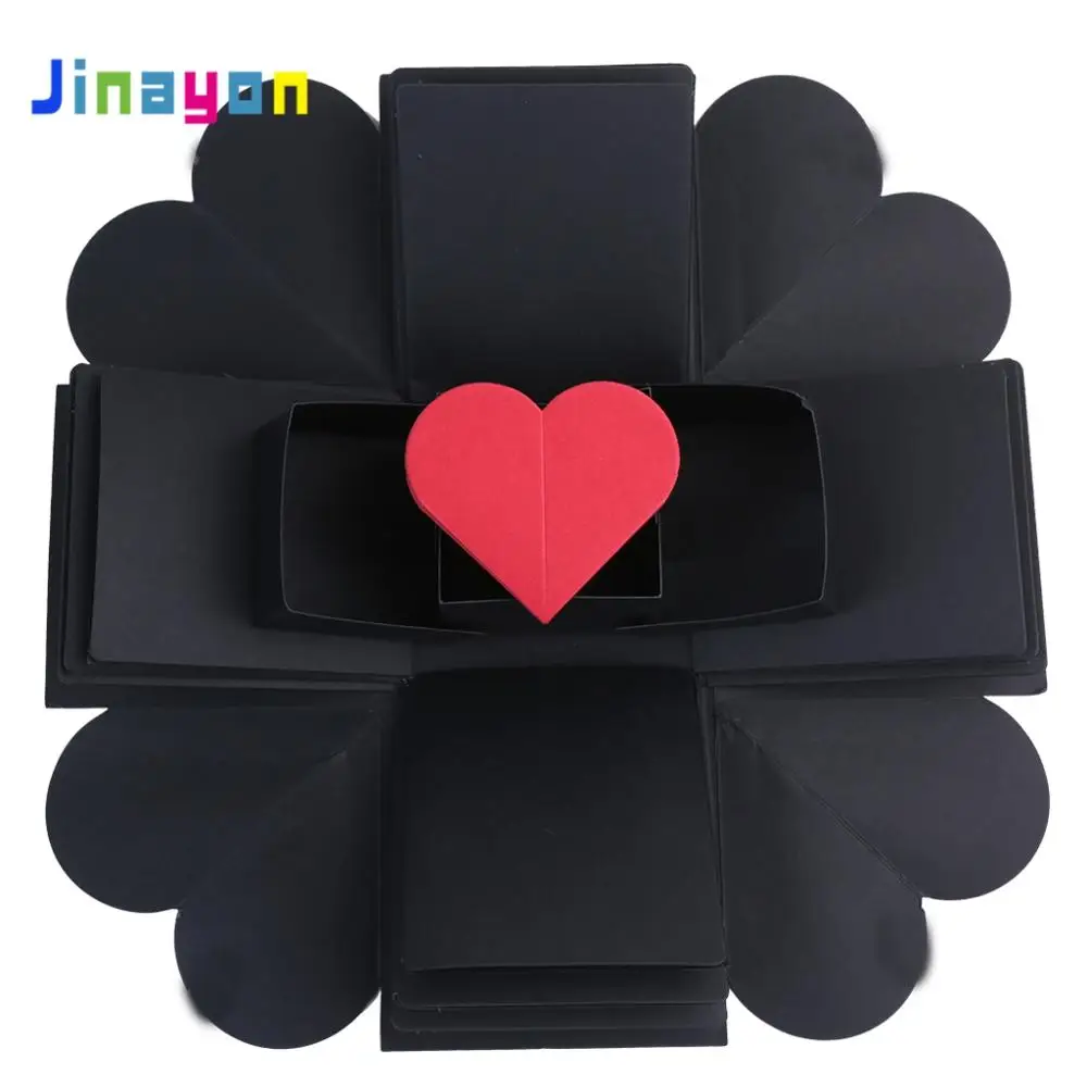 Jinayon оптовая продажа, сюрприз, Подарочная взрывобезопасная коробка «сделай сам», взрывная коробка, бумажная открытка на заказ, бумага для дня рождения/Дня Святого Валентина 12*12*12 см