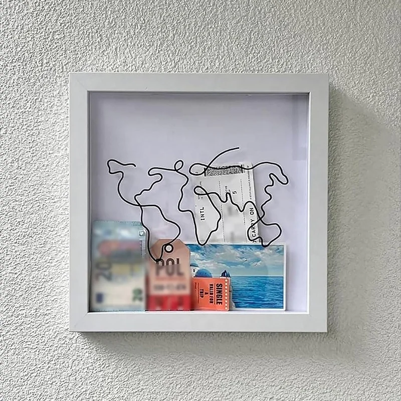 Коробка памяти для хранения билетов витрина с прорезью на верхней рамке теневой коробки 8x8 дюймов