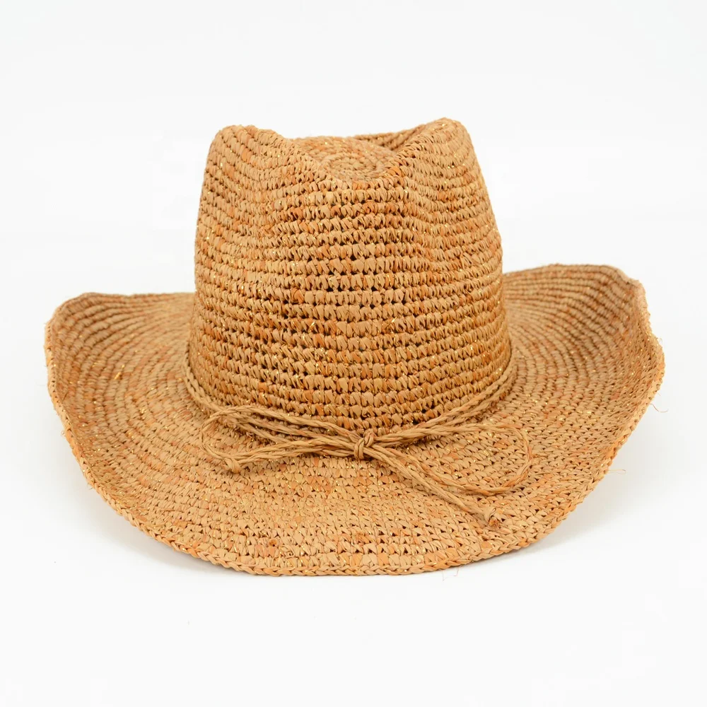 Women Beach Hat Lady Wide Brim Floppy Fold Summer Sun Cowboy Straw Hat