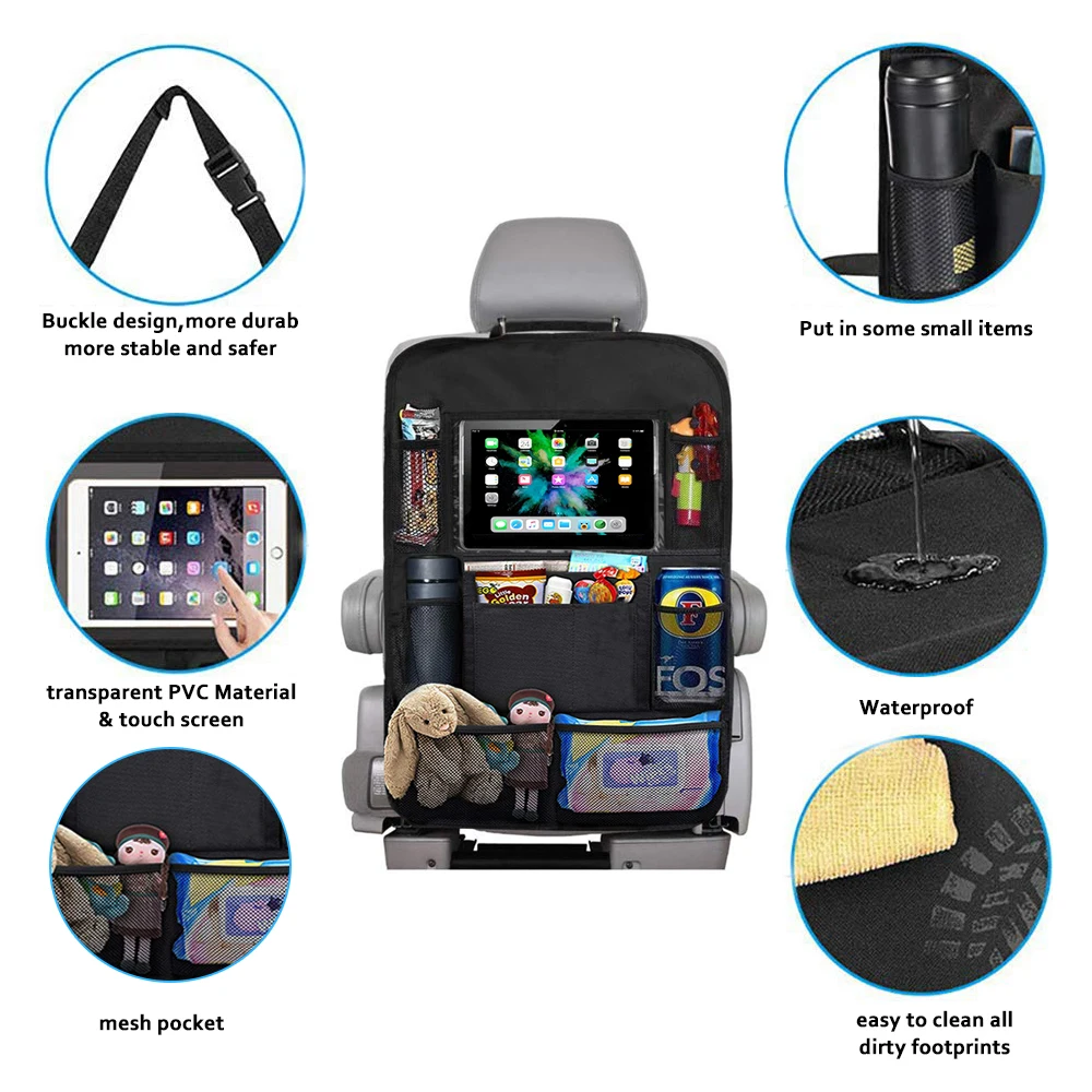 Multi-functional oxford 600D travel back seat car organizer for kids baby car seat organizer Bag