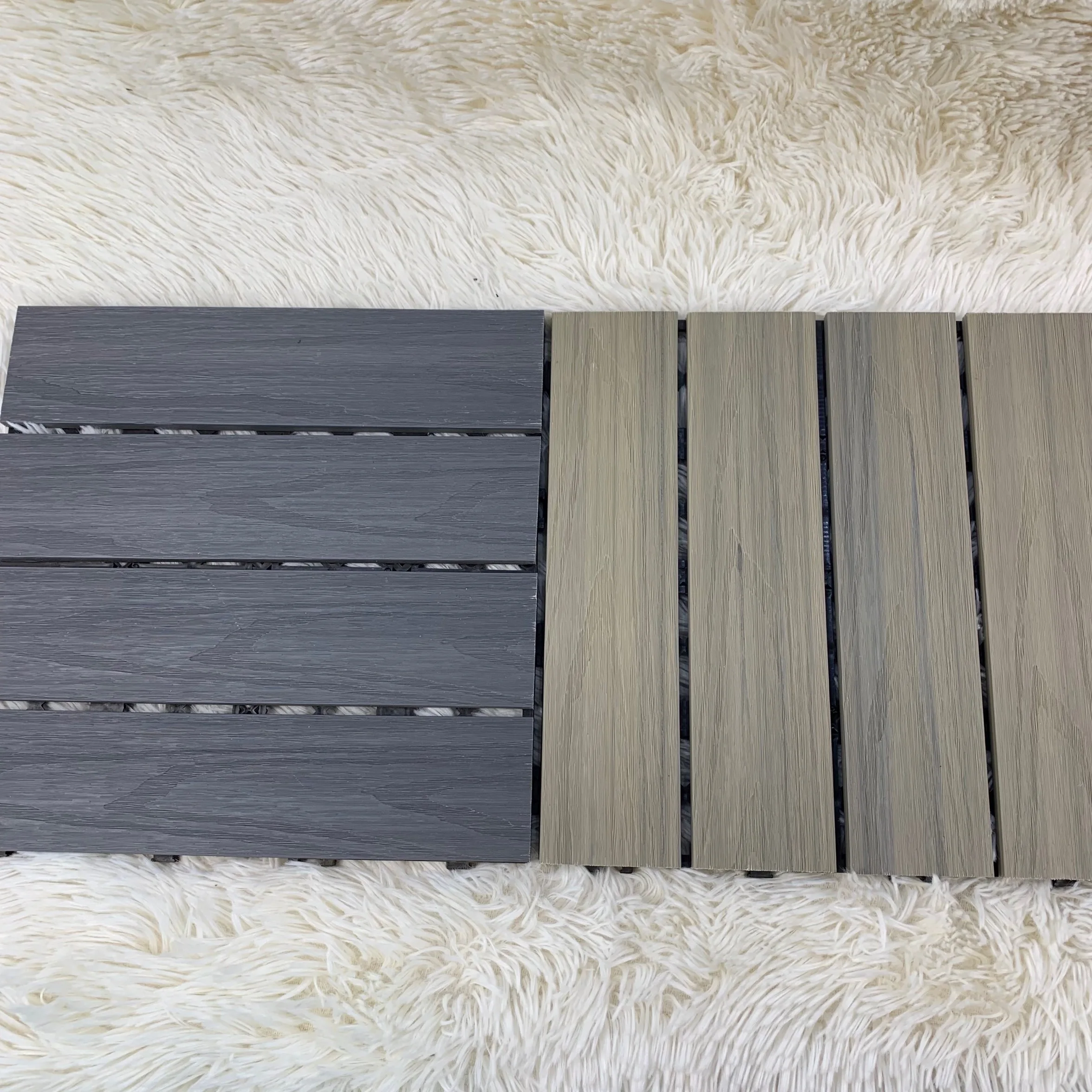 Фабрика Гуанчжоу прочная водонепроницаемая напольная композитная плитка из ДПК для крыльца патио сада