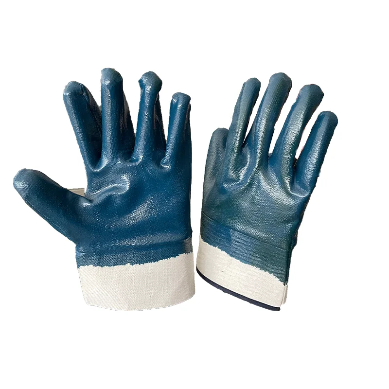 nitrile green gloves- sizes, 8, 9 & 10- ansell- 12  Safety Heavy Duty nitrile gloves machine Blue Nitrile Coated Working Gloves