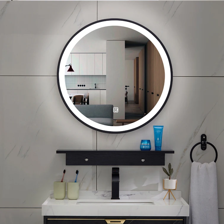Ruicheng Waterproof Smart Led Mirror Illuminated Bathroom Round Mirror With Led Light
