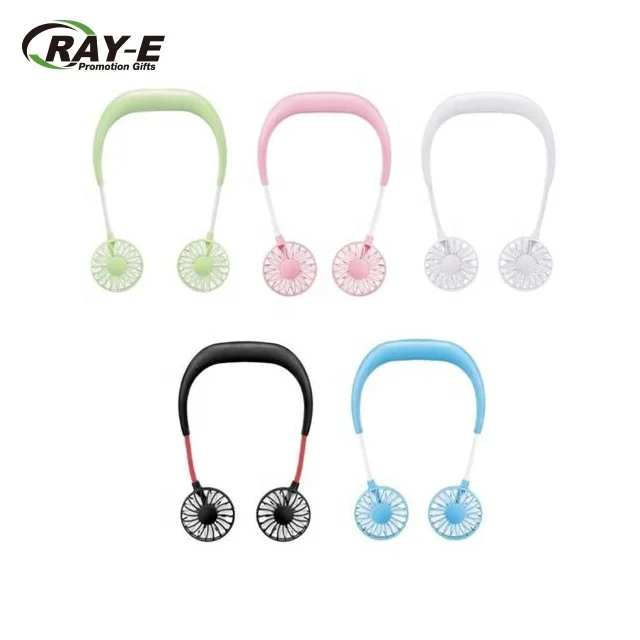 2019 New hot selling Mini Hands Free Neck Lazy Fan USB Sports Fan Outdoor Portable Wearable Sports Fan