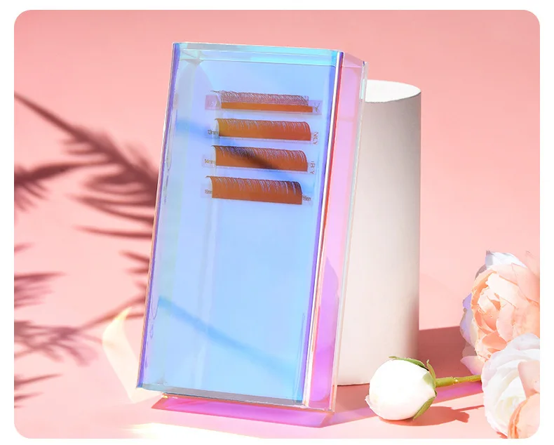 Custom Logo Acrylic Lash Pallet With Cover Eyelash Lash Tile Tray Eyelashes Extensions Tool Hot Selling Eyelash Pallet