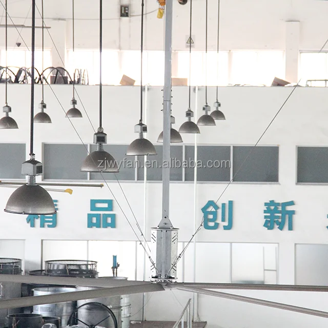 7.32m/24f Industrial Exhaust Fans 1.5kw 5  Aluminum Blade Hvls Industrial Big Ceiling Fan For Large Farm