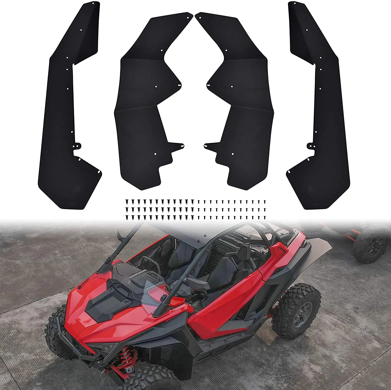 Extended Mud Flaps for RZR Pro, Front & Rear Splash Proof Fender Flares Guards for Polaris RZR PRO XP 2020-2021 Accessories