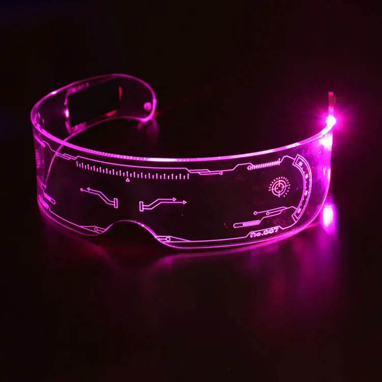 Cyberpunk светящиеся светодиодные очки для вечеринок ночной клуб красочные танцевальные солнцезащитные со светодиодным козырьком